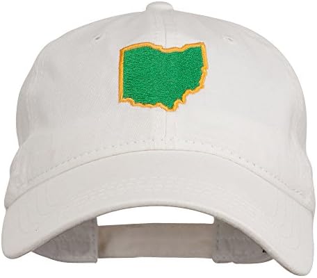 e4hats.com Ohio mapa estadual mapa bordado tampa de algodão lavado