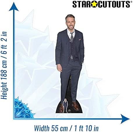 STAR CUTOTS CS704 STANEE DE CELEBRIDADE RYAN REYNOLDS Lifesize Corte de papelão Smart Casual Suit Corte de 188 cm de altura,
