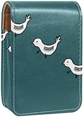 Caixa de batom Oryuekan com espelho bolsa de maquiagem portátil fofa bolsa cosmética, pássaro de desenho animado adorável animal