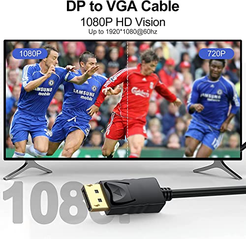 DisplayPort para VGA Cable 6 pés, porta de exibição de 10 pacote DP para adaptador VGA Macho Macho to Male HD Video