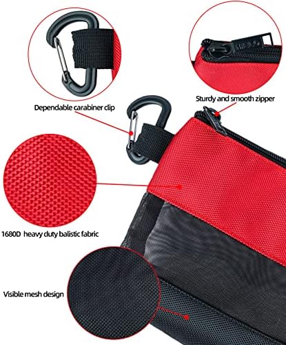 Melotough Zipper Utility Saco de ferramentas ， pequenos sacos de zíper/organizador de armazenamento de bolsa de ferramentas multifuncional com janela de malha + ferramenta de utilidade de bolsa de bolsa de compas