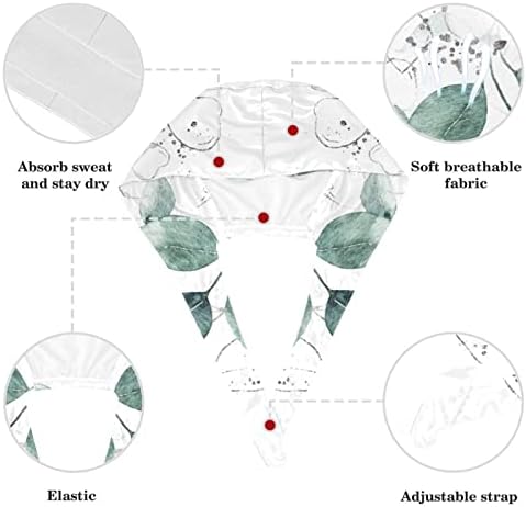 YOYOAMOY CAP AJUSTÁVEL DE TRABALHO COM BOTTNS FELTAS ÍCONS DE PADRÃO BOUFFANT HAT BANDAGEL ELASIC