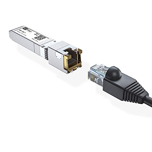 10GB SFP+ RJ45 Transceptor, 10GBASE-T SFP+ Módulo Ethernet Suporte 10G/5G/2.5G/1.25G, compatível com Cisco SFP-10G-T-S, Ubiquiti