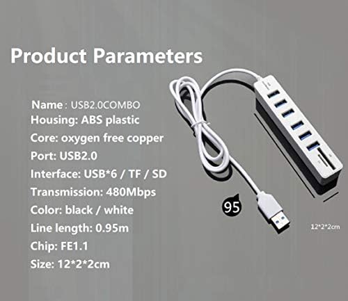Cotchear Multi USB Hub USB 2.0 divisor de alta velocidade 6 portas HAB TF TF SD LEITOR DE CARTO DE