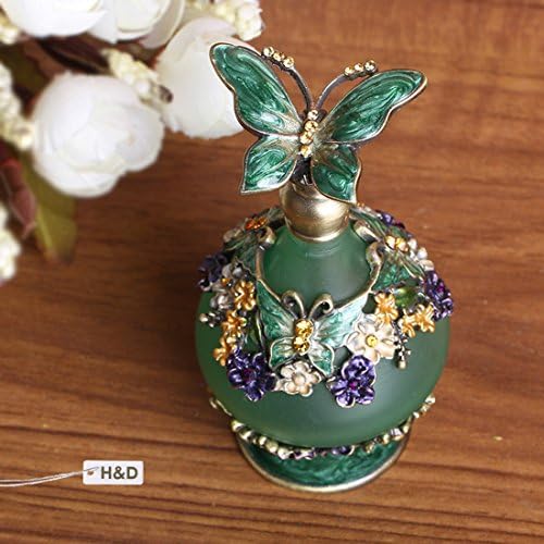Yu Feng Feng vintage Garrafas de perfume de cristal vazias Flores de borboleta reabastecida Decor Decor Glass Gartle para óleos