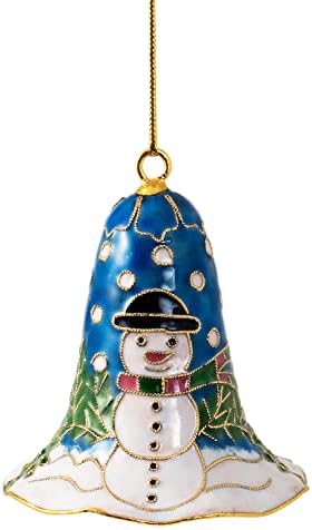 Valor artes artesanal Cloisonne Snowman Bell Ornament