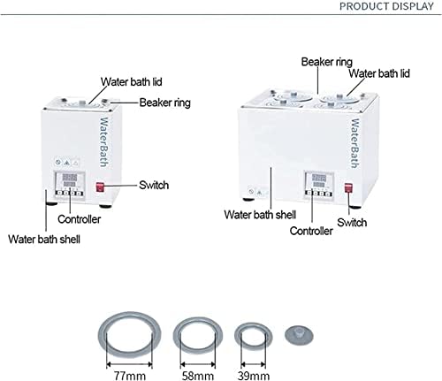 Banho de água termostática digital Mehaoc, 1/2/4/6 Hole aquecimento científico de água de temperatura constante de água, RT 5 a