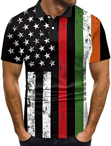 HSSDH 4 de julho Camisas para homens, homens American Falg Polo Camisetas Camisa Patriótica de Manga Curta 4 de julho Camisa de golfe