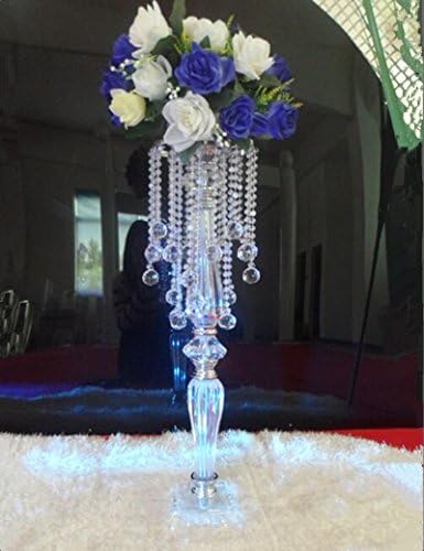 Decorações de casamento de flores de casamento Everbon Crystal 27,6 polegadas de altura acrílico portador de flores Vasos centrais