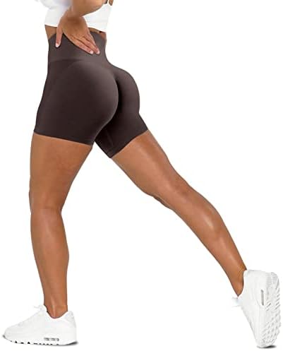 Contorno de treino sem costura shorts para mulheres de ginástica alta de ginástica shorts de barriga de barriga de controle de