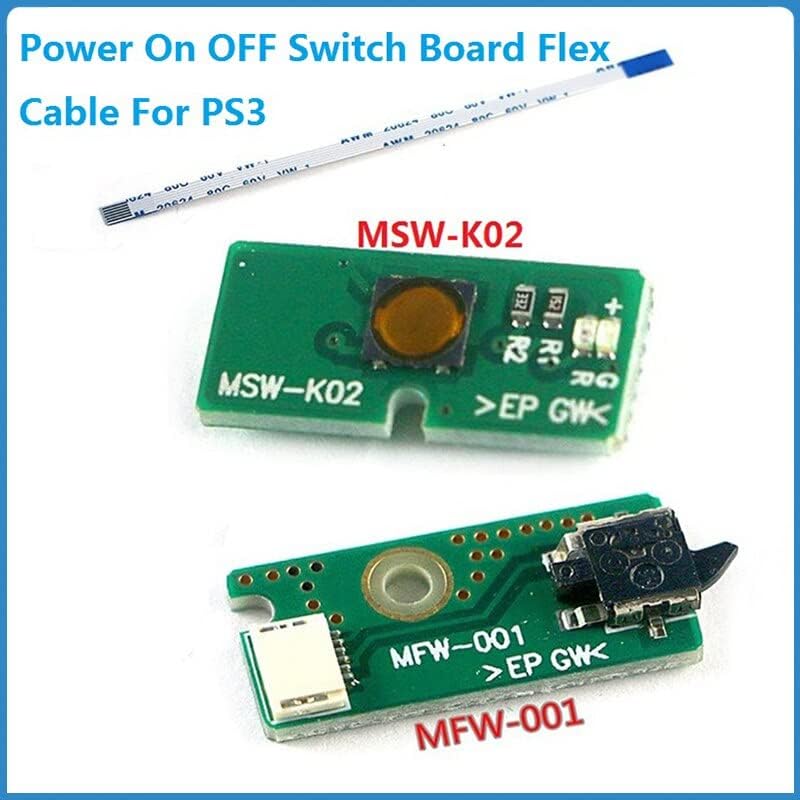 2PCS Power de substituição na placa de chave OFF com cabo flexível para playstatoin3 ps3 4000 cech 4000 super slim msw-k02 / mfw-001