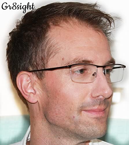 Gr8sight Half-Rim lendo óculos de 3 pacote com dobradiças de primavera para mulheres e homens