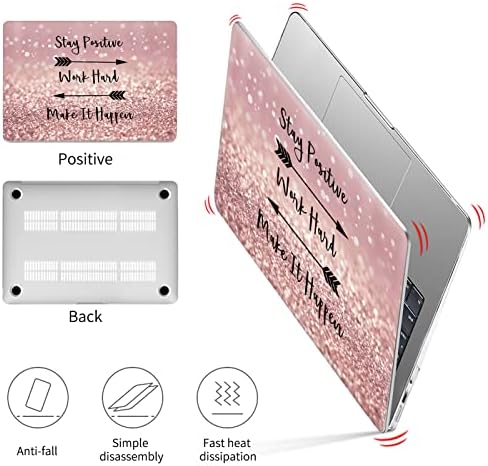 Sesok Compatível com a versão antiga MacBook Air 13,3 polegadas Modelos de caixa A1369 e A1466 Casa de casca dura de plástico protetor e capa do teclado, ouro rosa