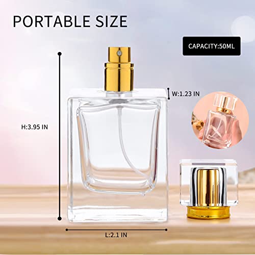 Kit Town 50ml 1,7 oz Garrancas de perfume de vidro recarregável Viagem PERFUME DE VIAGEM ATOMIZADOR DE PERFUME REFILIZÁVEL GARRAÇÃO DE PERFUME COM FUNLOS, GRANHOS DE PERFUMO DE SUBSTITUIÇÃO PARA MULHORES HOMENS 2 PCS