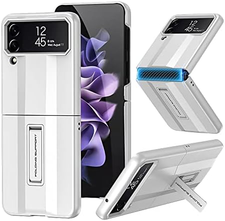 DooToo para Samsung Galaxy Z Flip 4 Case Ultra Fine Fin Fiber Leather Caso de Proteção à prova de choque Hybrid PC para Samsung