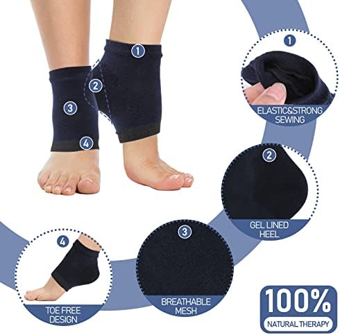 Sibba 2 pares Gel Socks Socks Soas Sofras para Tratamento de Salto Cracked Ventilado Ventilado Aberto das Meias do Dia da noite Cuidado