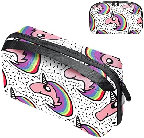 Bolsa de bolsas portáteis de organizador eletrônico Belas Bolsa de Armazenamento de Viagem de Rainbow Unicorn para discos