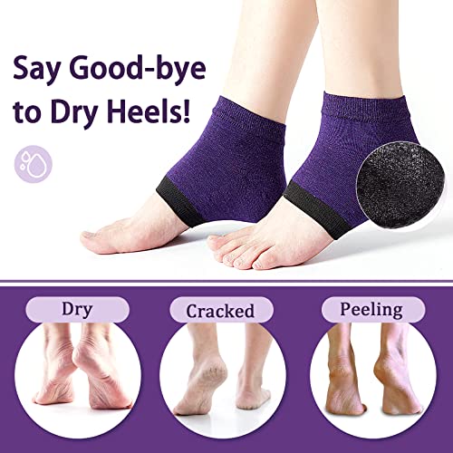 Rishaca hidratante meias de gel repara tratamento de saltos rachados, pele seca de pele aberta meias de silicone para spa, creche diurna para mulheres
