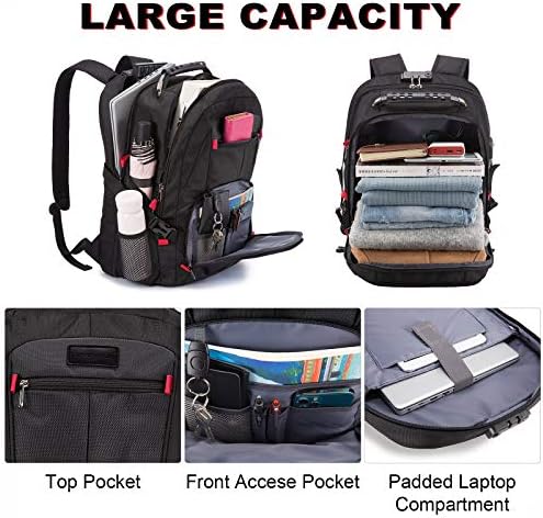 Backpack de laptop para viagens LoveVook Backpack anti -roubo à prova d'água com trava e USB grande mochila de viagem