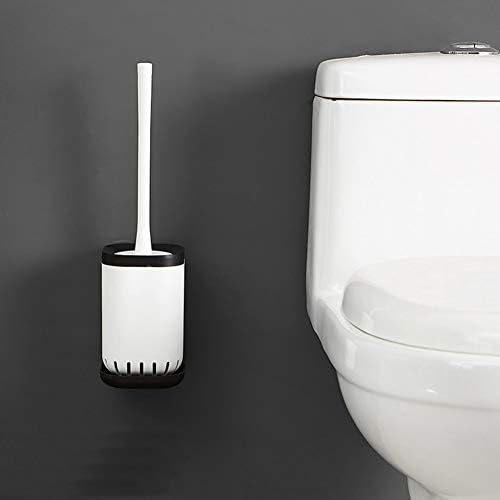 Montagem de parede Pincel compacta e suporte para armazenamento de banheiro, escova de limpeza do vaso sanitário Definir limpeza profunda-10,5x10.5x31cm