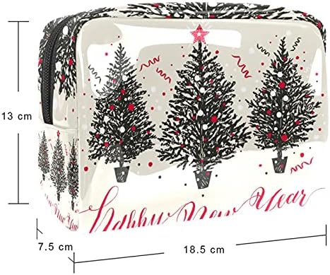 Bolsa de maquiagem de árvore de Natal desenhada à mão