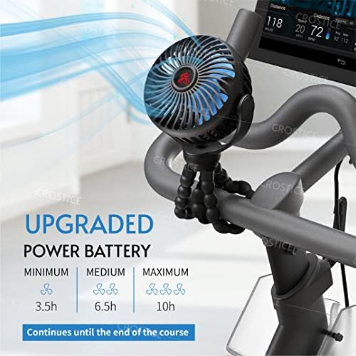 Fã de Crostic Compatível com Peloton Bike & Bike Plus, Fan atualizado com tripé flexível, ventilador USB Ajustável 3 velocidades,