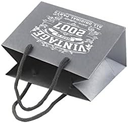 Roupas arrumadas BAG SACOS DE Presente de 16º aniversário - Papel cinza com alças de corda - Bolsa de presente ecológica reciclada
