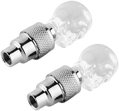 2pcs Válvulas de forma de crânio Tampa LED LUZ