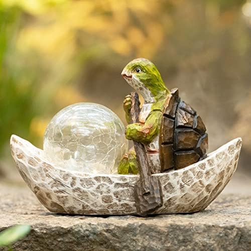 Estátua da tartaruga de jardim de rezpuao -resina Tortoise Fatuagem -Decorações ao ar livre de tartaruga -ar -solar Decorações