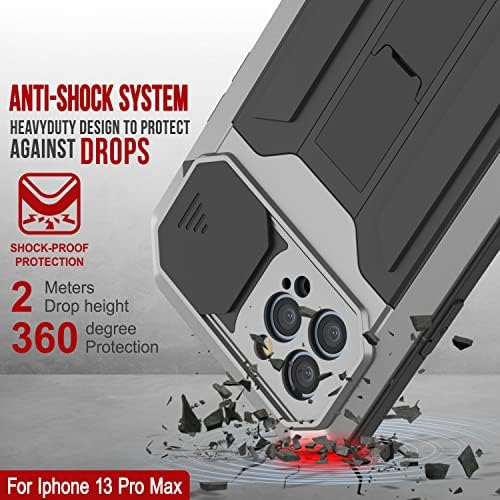 Punkcase para iPhone 13 Pro Max Metal Case 2.0 | Tampa de armadura pesada | Alumínio de corpo inteiro e design de TPU com