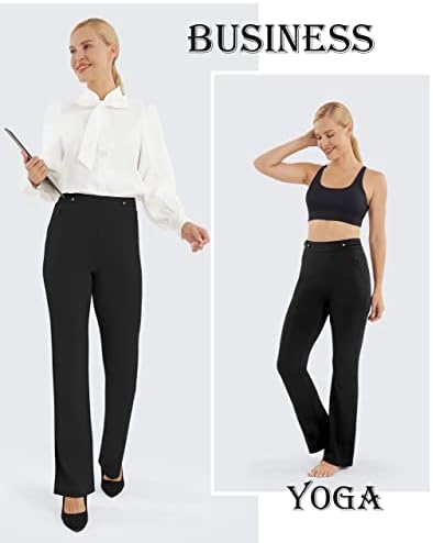 Afitne Women's Yoga Dress Calça Bootcut Pants de trabalho de trabalho Business Office Casual Flacks com bolsos com zíper