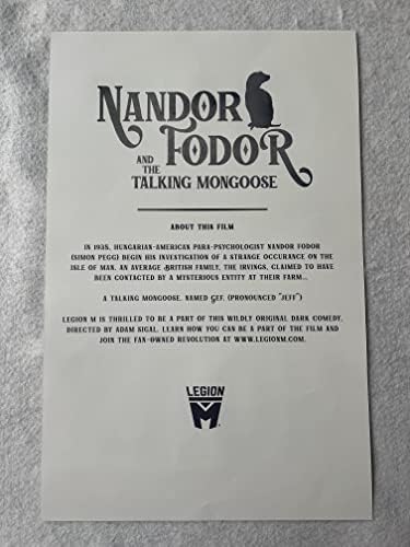 Nandor Fodor e The Talking Moose 11 X17 Promo Original Promo Poster SDCC 2022