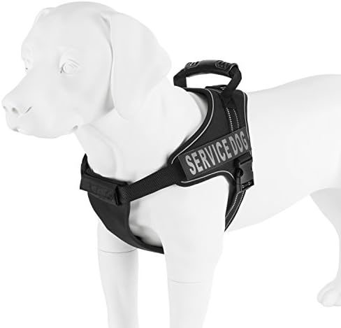 Arnês de colete de cães de serviço - cinto de cães de assistência militar com remendos reflexivos removíveis - confortável