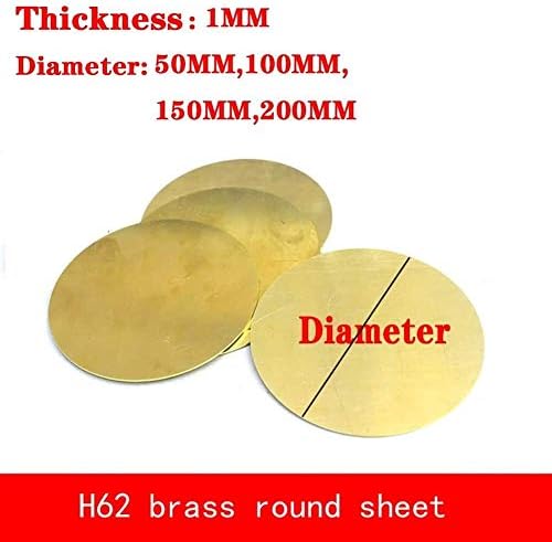 Yuesfz Brass Disc Placa Circle Circular Circular redonda H62 Copper CNC Matérias -primas de metalwork