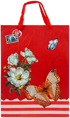 EbigValue 2 dúzia de bolsas de presente de borboleta vintage vermelhas para festas de festas pequenos conjuntos de 24 sacos