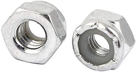 X-Dree 1/4 polegada-20 zinco porca de trava hexadecutária Silver Tom de prata 100pcs (1/4 Pulgada-20 Zinc Plateado Tuercas de Fijación