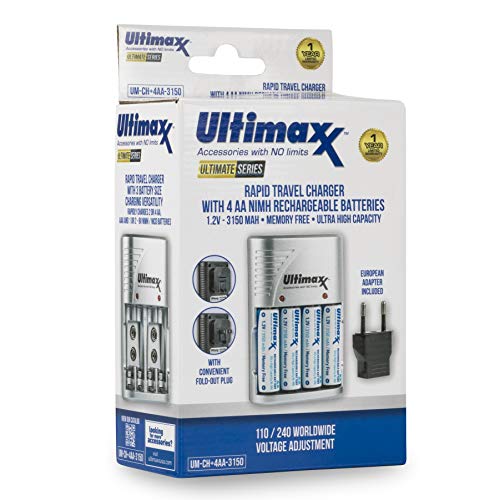 Ultimaxx 4 carregador de porta com 4 baterias AA