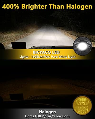 Luzes de nevoeiro LED bicyaco 5202 Compatível com Chevy 07-14 Suburbano/Tahoe/07-13 Avalanche/10-13 Camaro/15-16 Colorado/15 Silverado/GMC