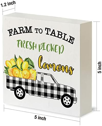 Caixa de madeira de caminhão de limão country Signo Rústico Rústico Limões colhidos Caixa de madeira Placa Decorativa