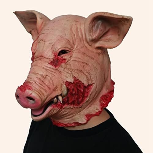 Pretyzoom 4 PCs fantasia de cabeça de porco de animal assustador Cabeça de porco Creepy
