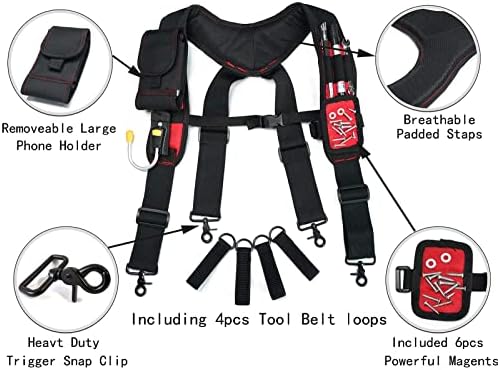 Suspenders de Tool Suspenders Magnetic Suspenders, artesãos de confiança com grande suporte para porta -lápis móvel, suporte