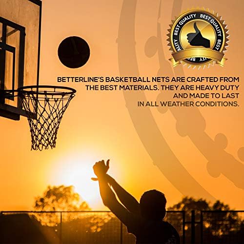 Redes de basquete pesadas de 2 pacote | Redes grossas para qualquer clima de qualidade premium | 2 redes de basquete