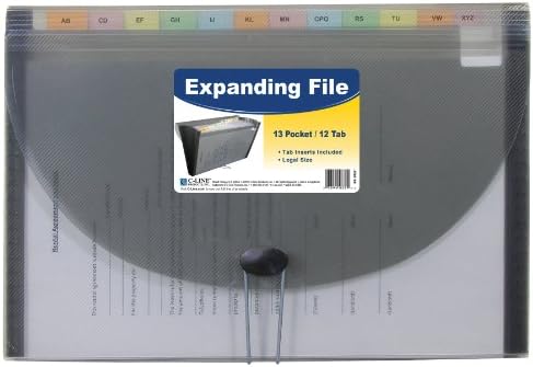 C-line 13-Pocket Poly Expanding File, Tamanho da letra, 1 arquivo de expansão, cor pode variar