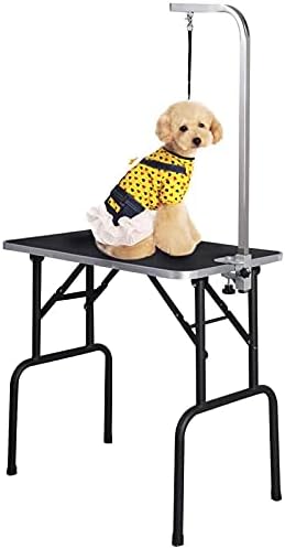 Mesa de preparação para cães de estimação de LIXFDJ com mesa de apartamento portátil ajustável de braço/laço/malha de malha