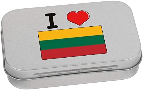 Azeeda 'eu amo Lituânia' Metal Articled Stationery Tin/Storage Box