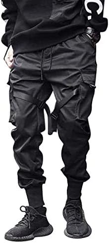 Calças de corredor masculinas de bitlive masculino Hip Hop Harem Fashion Fashion Streetwear Faixa Tactical Pants With Drawstring
