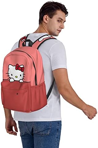 Mochila de viagem, notebook Bolsas de laptop para homens Acessórios para homens de fim de semana para viagens para viagens Bag de viagens de camping desenho animado rosa fofo gato 5