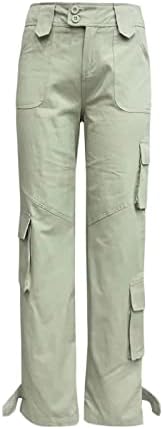 Calça de carga Zlovhe Mulheres folgadas e femininas calças de carga com bolsos largos calças de cargo de macacões largas de pernas