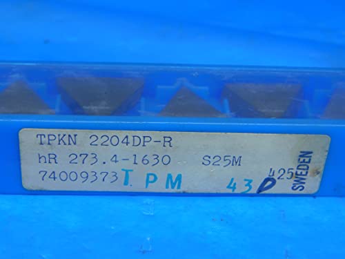 10pcs Novo Seco TPKN 2204DP -R S25M CARBIDE Inserções Indexable Bridgeport 22 04 - AR7739RDT