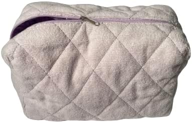 Bolsa de higieness acolchoada de algodão com zíper - pano de toalha Terry - de tamanho médio 10x5x6 polegadas